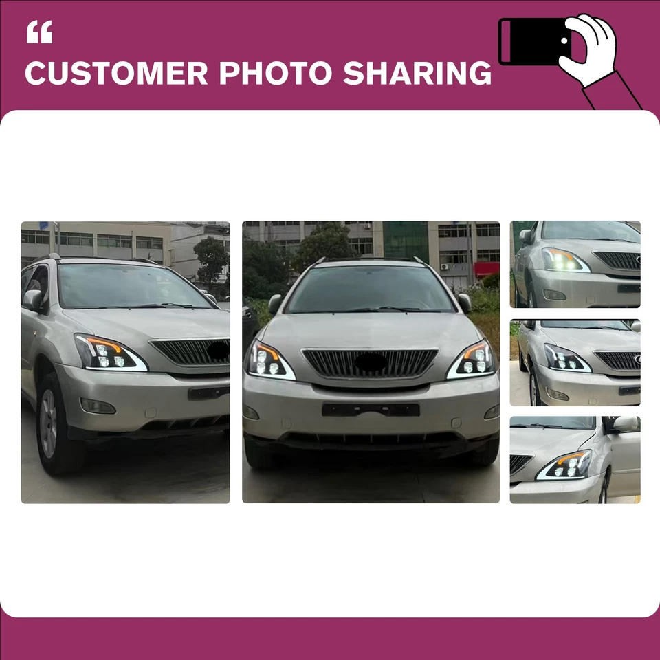 LED Headlight For Lexus RX330 RX350 RX400h 2003-09 Headlamp Assembly Left&Right Foto 3 de 4