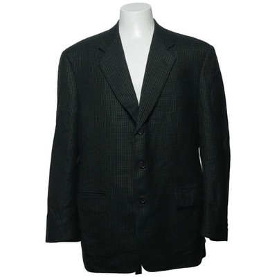 Corneliani, Blazer, Größe: 52, Grün/Schwarz, Cupro/Wolle, Karo, Tweed #dvc