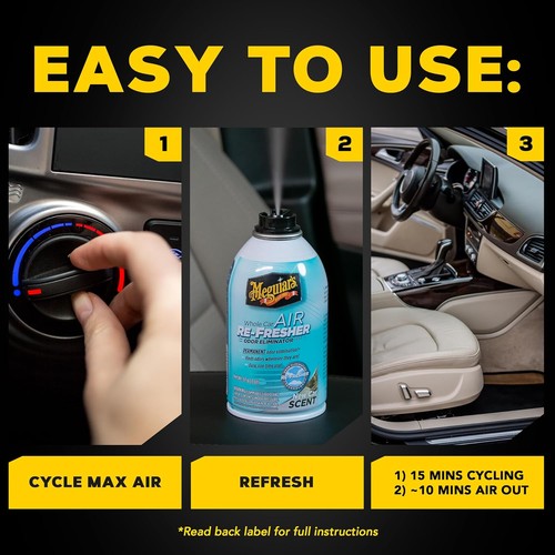 Meguiar's Whole Car Air Refresher, Odor Eliminator 2 Fl Oz (Pack of 3), Blue - Picture 6 of 8