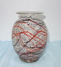 Art Deco Vase antik, Schaumglas Fadendekor Joh. Loetz Witwe 1930, H: 21 cm