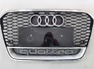 For Audi A6 S6 RS6 C7 Front bumper mesh Grill Grille silver 2013 2014 2015