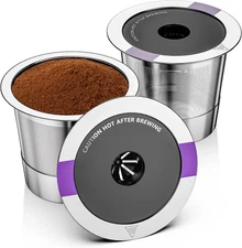 2-Pk Stainless Steel Reusable K Cup Coffee Filters for Keurig 1.0 & 2.0 or Other