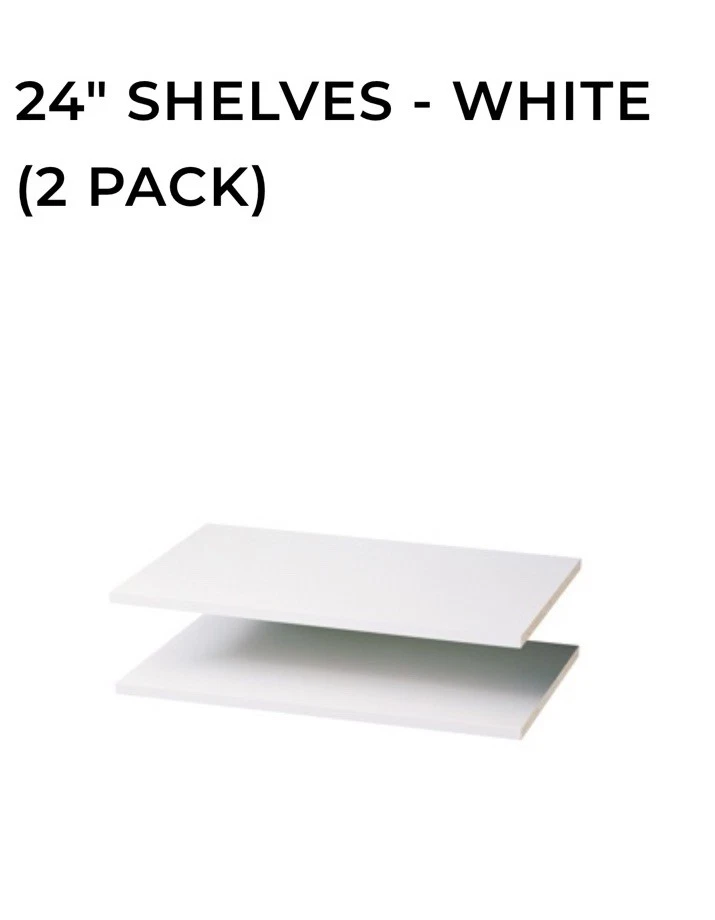 Estantes de armario Easy Track 24" laminados blancos, fusionados térmicamente, paquete de 2 RS1423ON Foto 4 de 4