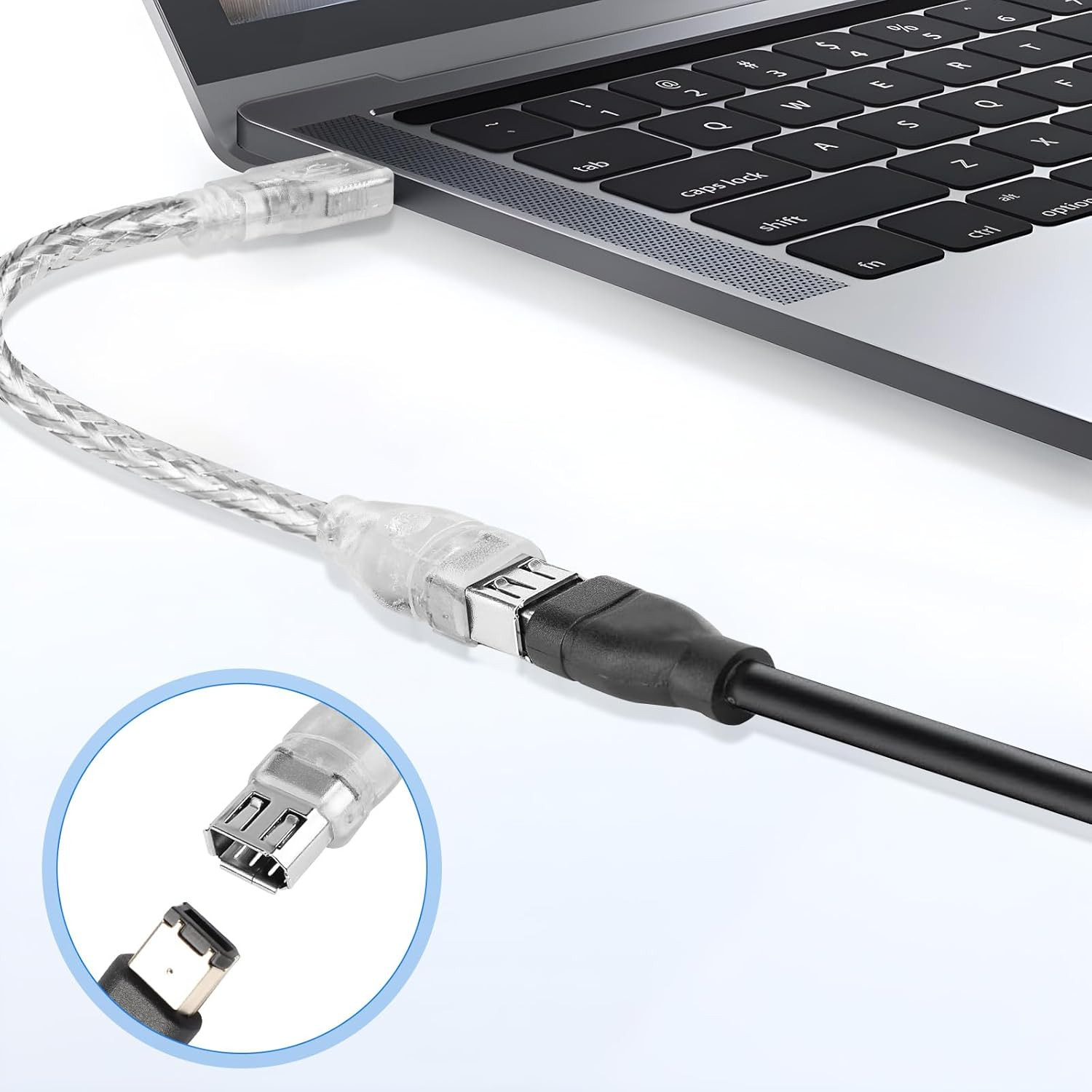 Herfair Firewire to USB Adapter Cable 6-Pin IEEE 1394 Female to USB 2.0 Male Con