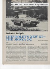 Original 1974 Chevrolet Monza 2 2 Five Page Road Test In Print Ad Category