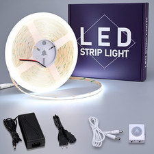 Motion Sensor COB LED Light Strip 32.8Ft 10M Cool White 6000K 3 Lighting Modes