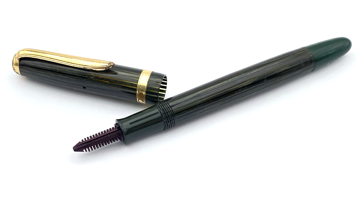 筆記具 faber-castell 882 green-stripes B-nib VINTAGE FABER CASTELL OSMIA 882 FOUNTAIN PEN IN GREEN STRIPES FOR