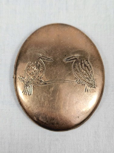 W&S Stokes & Son Kookaburra Brooch 9CT Silver Australia Jewellery 1920s Copper