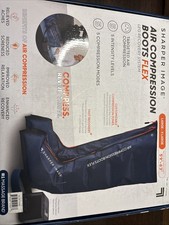 Sharper Image Air Compression Boots Flex Leg Recovery System Large/X-Large Blue