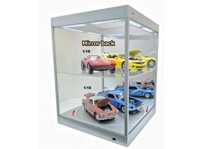 Display Show case Vitrine Silver Led Black Mirror 1/18 - T9-69929MS TRIPLE9
