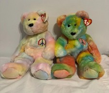 Ty Beanie Baby Peace Bears 14  Large Beanie Buddy Stuffed Animal 1999 Vintage