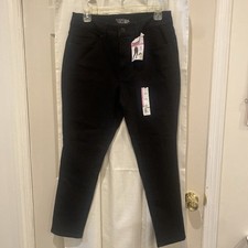 NWT Time And Tru High Rise Skinny Jeans Womens 14P 31X26 Black Zip Fly
