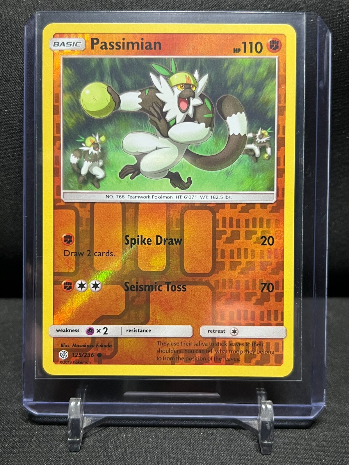 Passimian 125/236 Reverse Holo Pokémon 2019 Cosmic Eclipse - NM