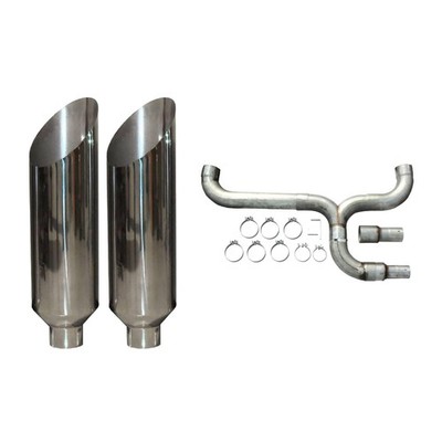 Pypes Universal Pair of 5''OD X 6'' X 36'' Miter Stacks & 5'' Dual Stack Exhaust Kit