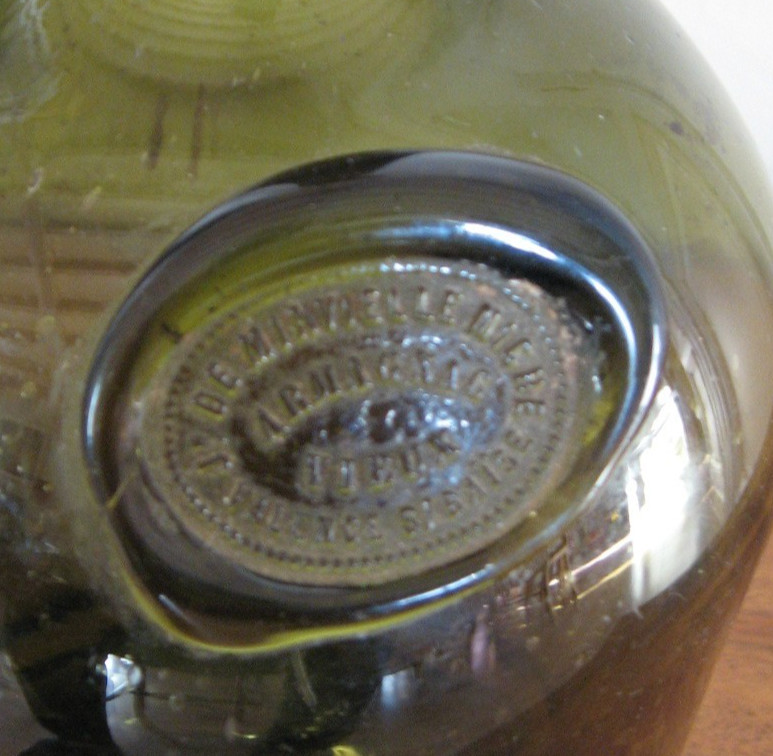 Large bottle ARMAGNAC old blown glass 19th century MINVIELLE Valencia fuck