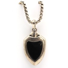 David Yurman Sterling Onyx Pendant Necklace 21 inches