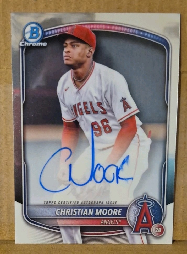 2025 Bowman Christian Moore Chrome Prospect Auto #CPA-CMO Angels