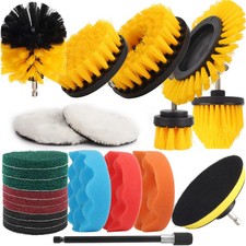 22 Pcs Drill Brush Set Power Scrubber Kit With Extension For Car And Home Clean