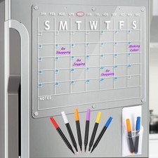 Clear Refrigeor Calendar, Magnetic Dry Erase Board, 16.5X12 Inch
