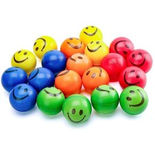 20 PCS Squeeze Toys, 2.5 Inch Smile Face Stress Balls Office Sensory Fidget T...