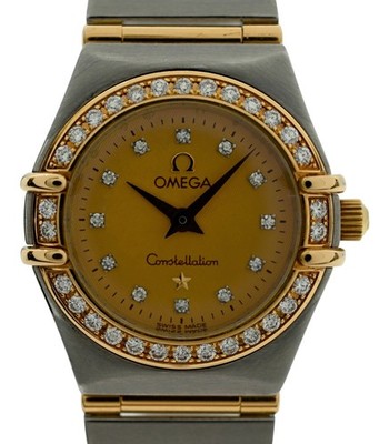 Omega 22.5mm Ladies Constellation Linen Diamond Bezel/ Dial Watch! Ref: 1267.15!