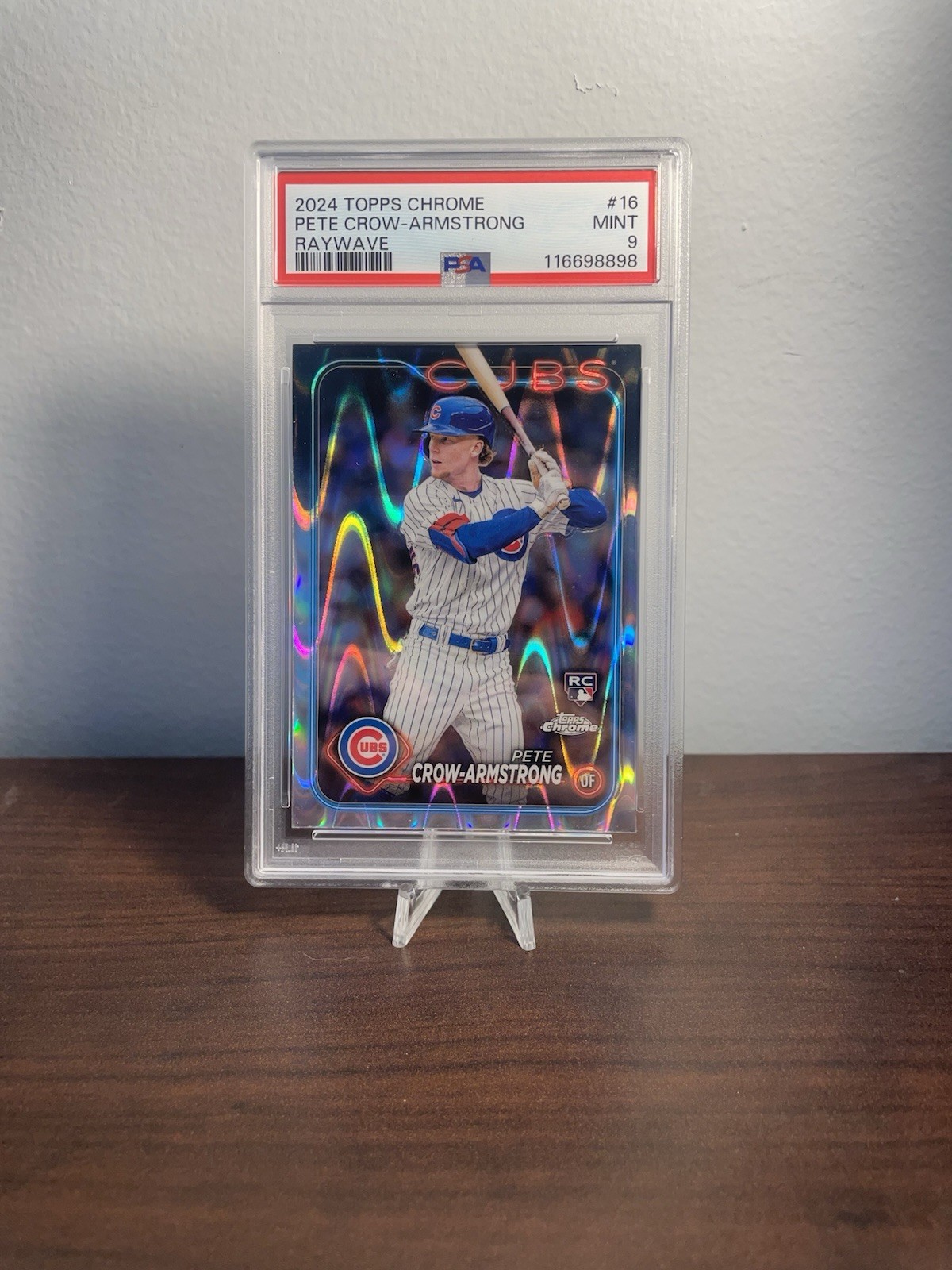 2024 Topps Chrome - Pete Crow-Armstrong #16 RayWave Refractor (RC) Psa 9