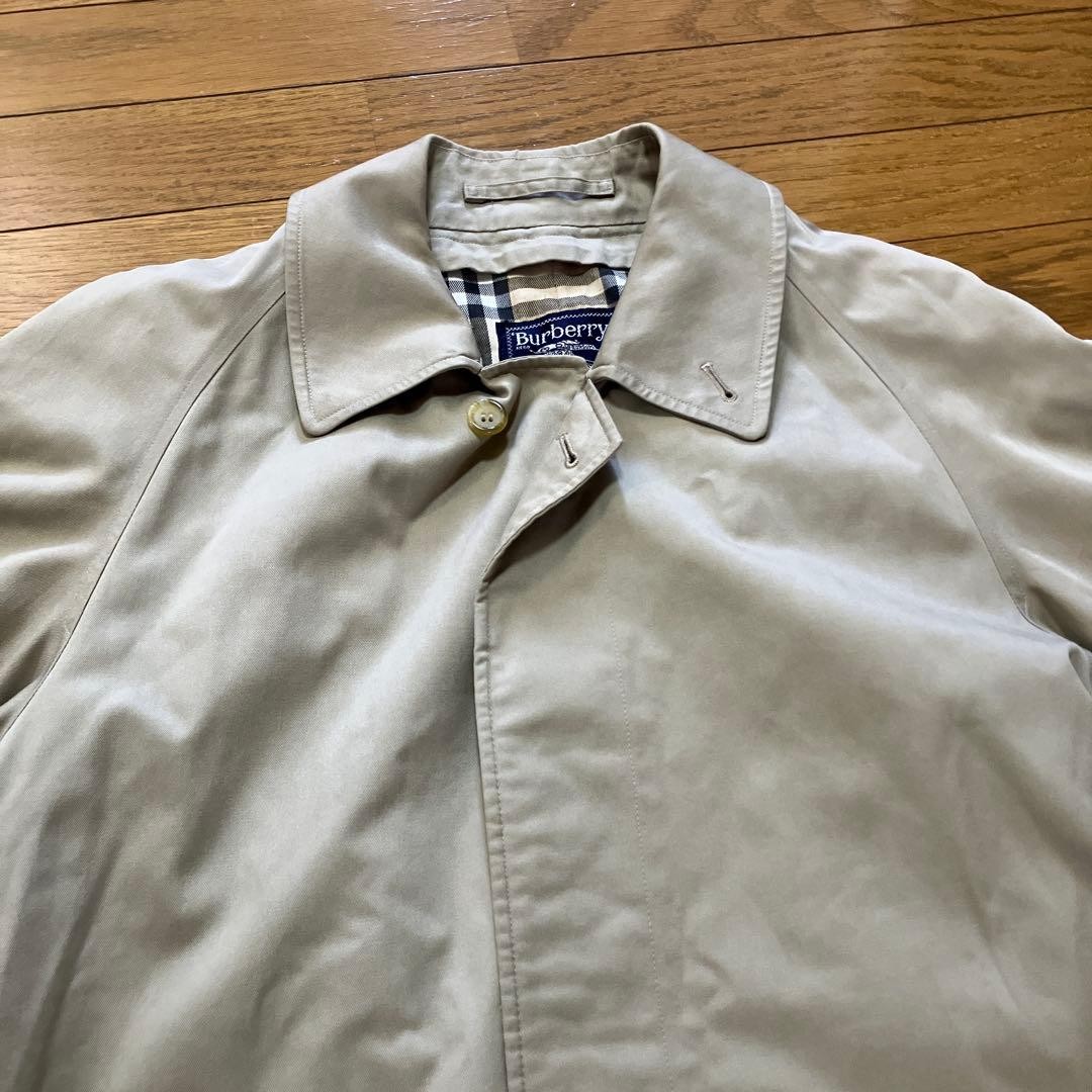 Burberrys Bal Collar Coat Beige Cotton With Check Pattern Size L For Women thumbnail 6