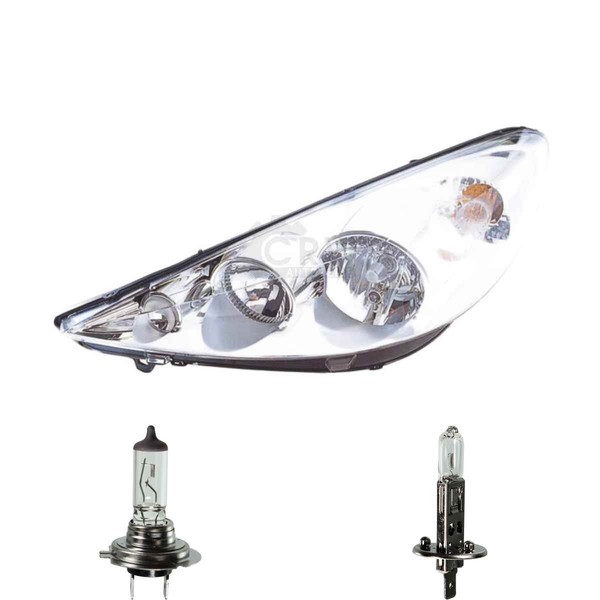 Halogen Scheinwerfer Frontscheinwerfer Links H7/H1 FüR Peugeot 206+ Inkl. Lampen-image