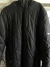 Regatta Great Outdoors Womens Black Long Quilted Coat Faux Fur Hood Zip UK 20