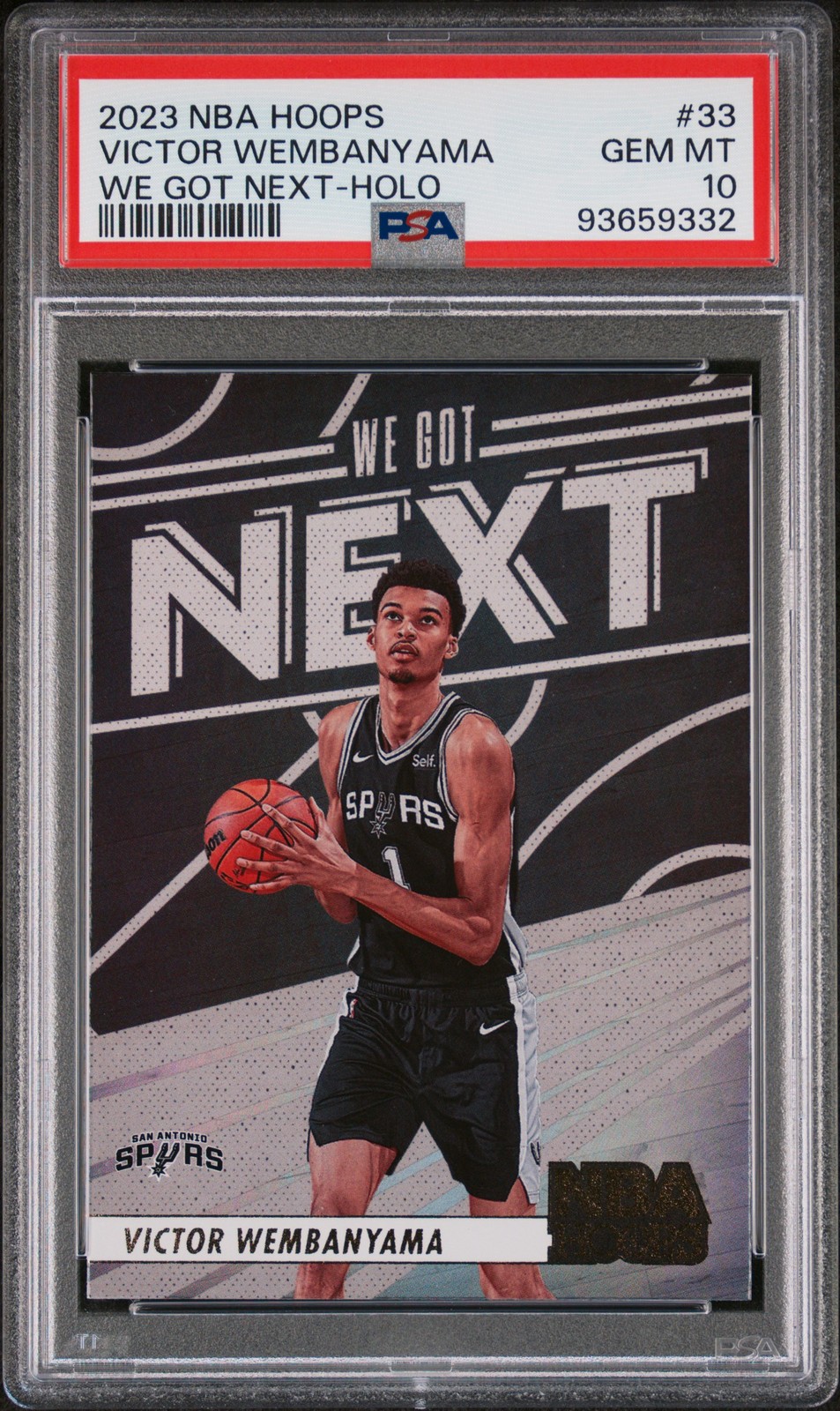 2023 PANINI NBA HOOPS WE GOT NEXT HOLO #33 VICTOR WEMBANYAMA PSA 10