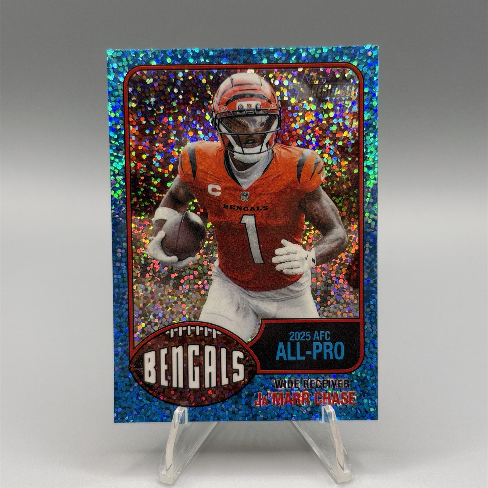 2026 Topps Heritage Ja’Marr Chase 2025 ALL-PRO - BLUE SPARKLE REFRACTOR Bengals