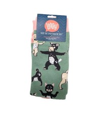 Women Dog Socks New One Size Crew Yoga yogi cotton blend puppy novelty print