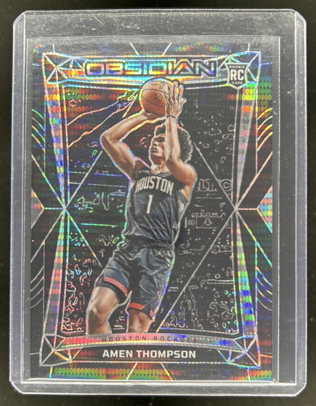 2023-24 Panini Obsidian Amen Thompson RC Electric Etch International Rookie #179