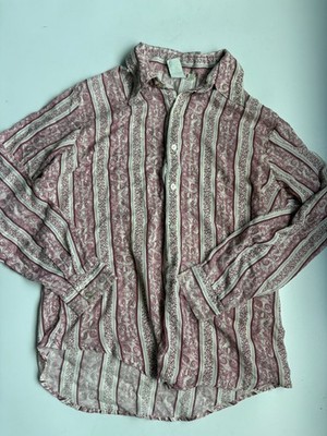 Vintage Kennington Funky Threads XL Tapestry Stripe Shirt Baroque 70s 80s USA