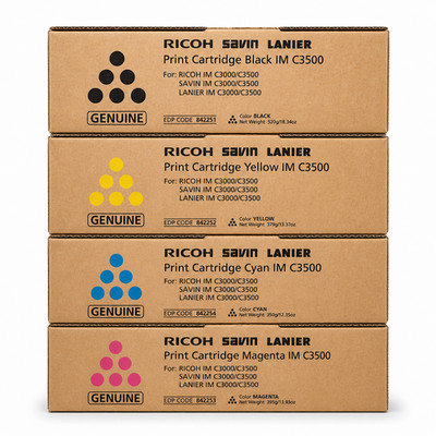 Ricoh IM C3000 IM C3500 Toner Set CMYK 4-Pack  Genuine OEM- New Sealed