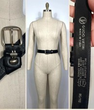 Vintage Classic High Quality Black Italian Leather Belt 27 - 31 Waist