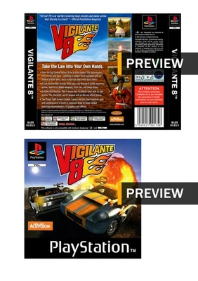 Vigilante 8 - PlayStation PS1 Replacement Inlay Covers - Image 1 of 3