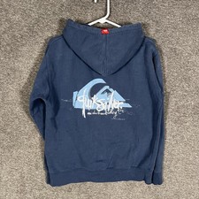 Quiksilver Hoodie Mens M Blue Full Zip Fleece...