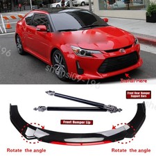 For Scion Tc 05-16 Fr-s 13-16 Black Front Bumper Red Lip Spoiler Strut Rods