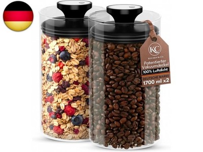 Kitchen&CO. Vorratsgläser mit Vakuumdeckel für insgesamt 1 KG Kaffeebohnen, 