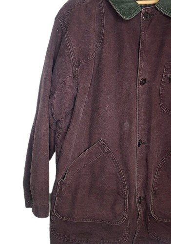 Vtg LL BEAN Brown Canvas Plaid Lined Field Barn Chore Coat Jacket Mens L USA - Picture 3 of 11