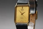 [Near MINT] Vintage SEIKO Dolce 7731-5210 25mm Gold Dial Quartz Men's Watch