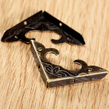 20Pcs Antique Brass Box Corner Protectors, Vintage Decorative Corner Brackets...