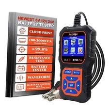 BT60 Pro Car Battery Tester with Cloud Printing 100-3000 CCA 6V Black-Orange