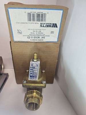 Watts Regulator N35B Pressure Regulator Valve Size ¾ Set: 50Psi Range: 25-75Psi