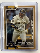 2026 Topps #73 Jackson Chourio Walk This Way Gold #/50