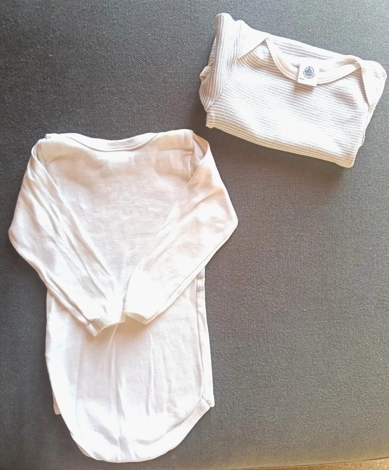 2 body bambino unisex neonata Petit Bateau, taglia 74 cm 12 mesi, cotone Bianco - Imagen 4 de 4