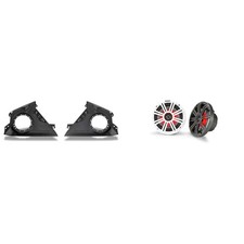 Kicker 45KM654L 6.5" LED Marine Speakers Bundled with Speaker Panels Compatib...