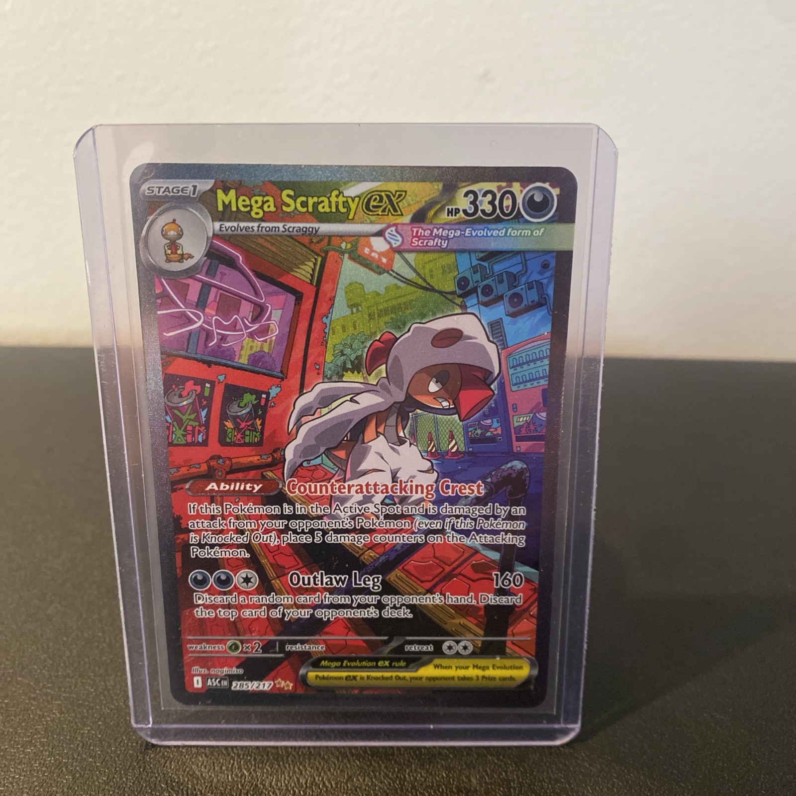 Pokemon Ascended Heroes Mega Scrafty Ex SIR #285 NM