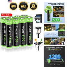 Solar Lights Batteries AAA 1100mah High Capacity 1.2V Ni-MH Rechargeable AAA ...